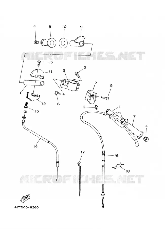 HANDLEBAR & CABLES Yamaha MOTO 125 2000 TZ  TZ125