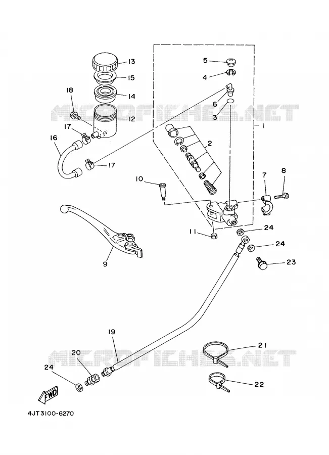 FRONT MASTER CYLINDER Yamaha MOTO 125 2000 TZ  TZ125