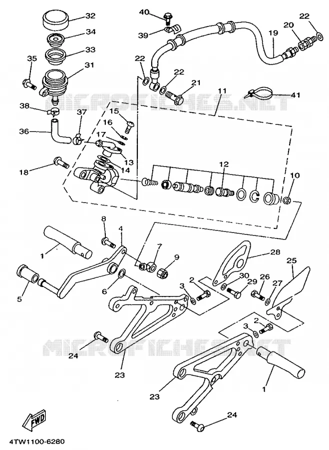 STAND / FOOTREST Yamaha MOTO 250 1996 TZ  TZ250