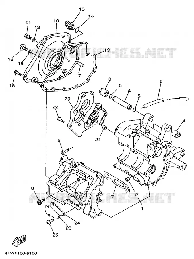 CRANKCASE Yamaha MOTO 250 1996 TZ  TZ250