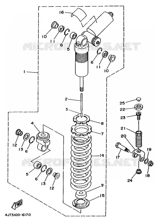 REAR SHOCK ABSORBER Yamaha MOTO 250 1996 TZ  TZ250