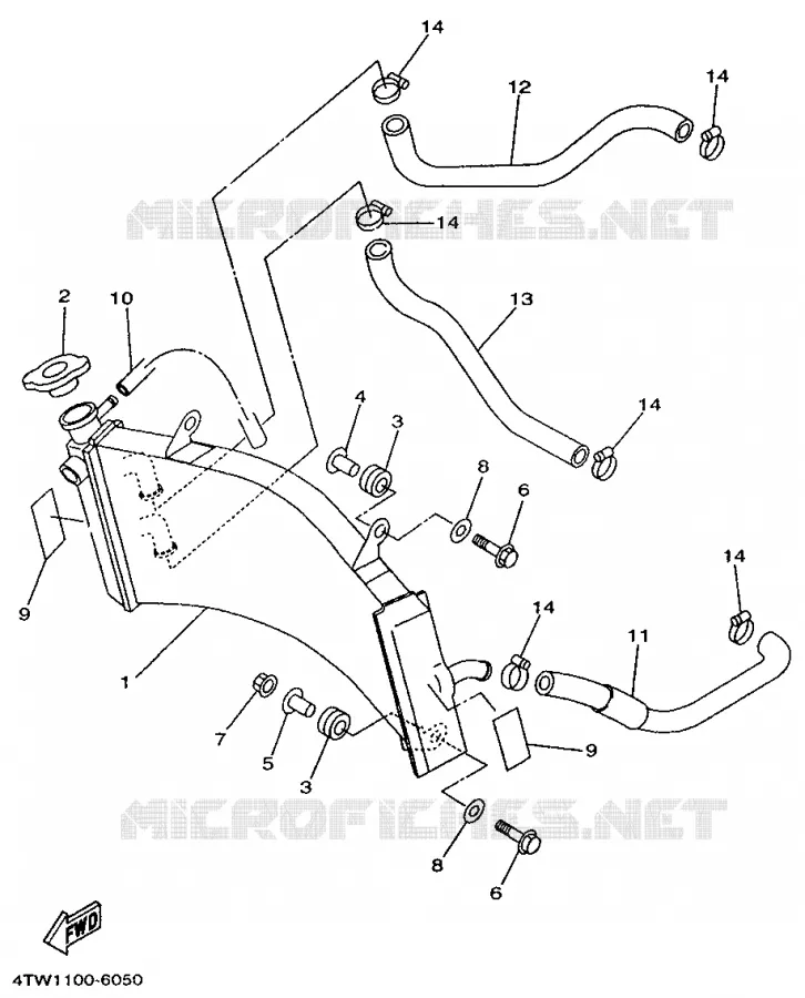 RADIATOR / HOSES Yamaha MOTO 250 1997 TZ  TZ250