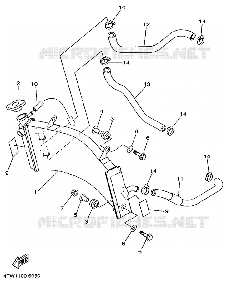 RADIATOR / HOSES Yamaha MOTO 250 1998 TZ  TZ250