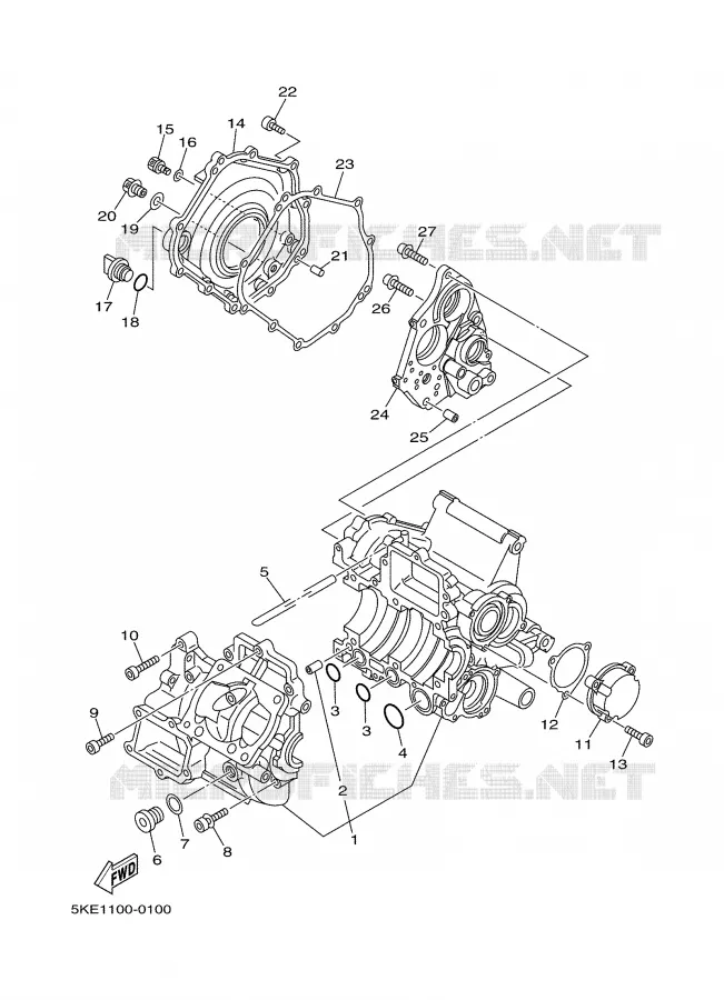 CRANKCASE Yamaha MOTO 250 2000 TZ  TZ250