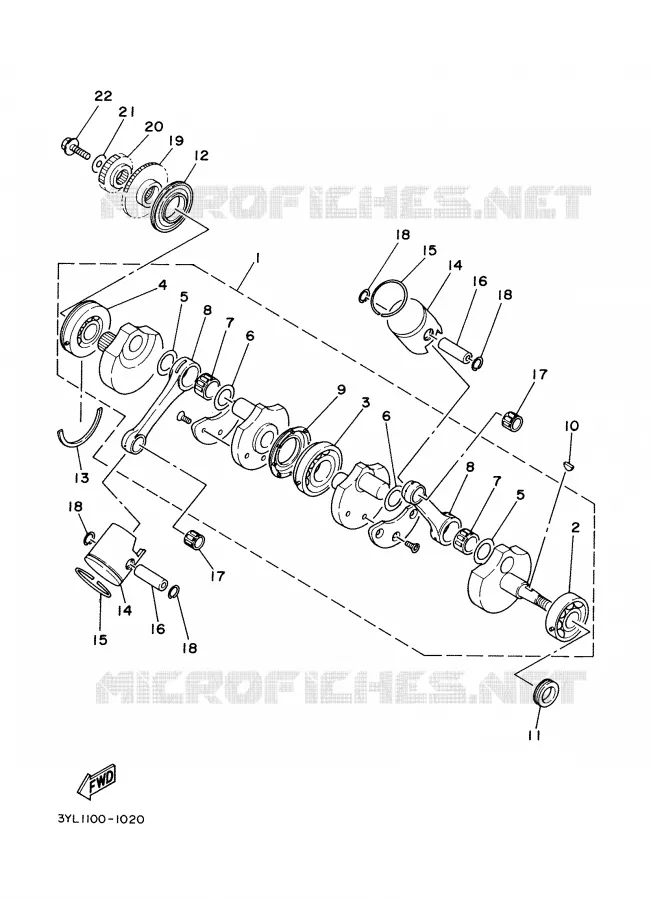 CRANKSHAFT / PISTON Yamaha MOTO 250 2000 TZ  TZ250