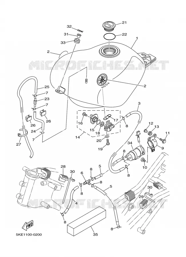 FUEL TANK Yamaha MOTO 250 2000 TZ  TZ250