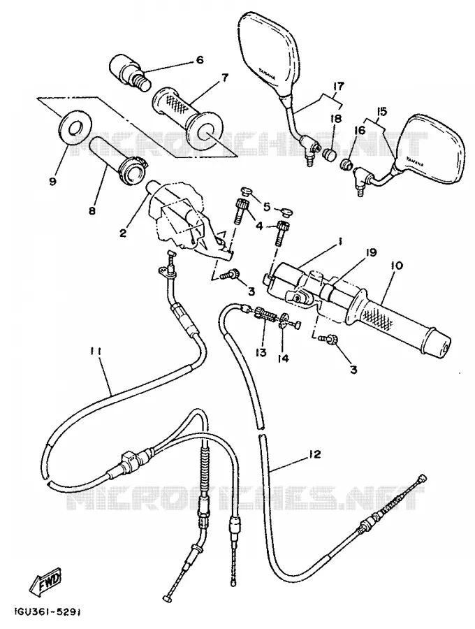 HANDLEBAR & CABLES Yamaha MOTO 125 1987 TZR  TZR125