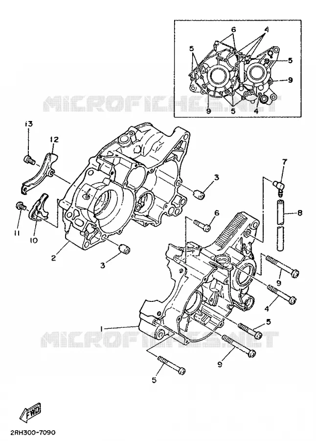 CRANKCASE Yamaha MOTO 125 1987 TZR  TZR125
