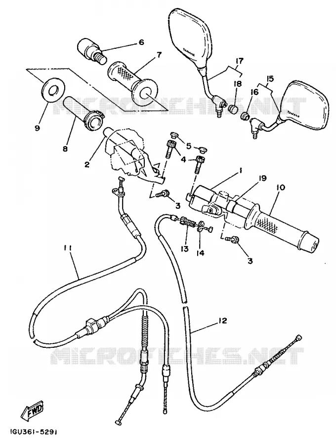 HANDLEBAR & CABLES Yamaha MOTO 125 1989 TZR  TZR125