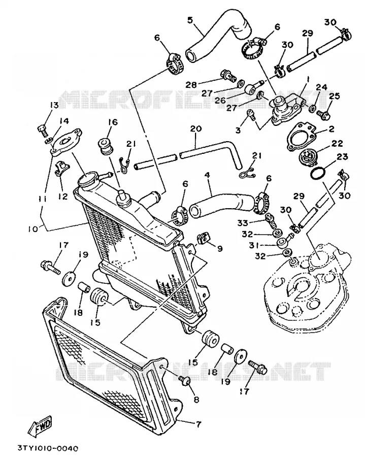 RADIATOR / HOSES Yamaha MOTO 125 1990 TZR  TZR125