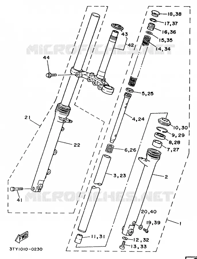 FRONT FORK Yamaha MOTO 125 1990 TZR  TZR125
