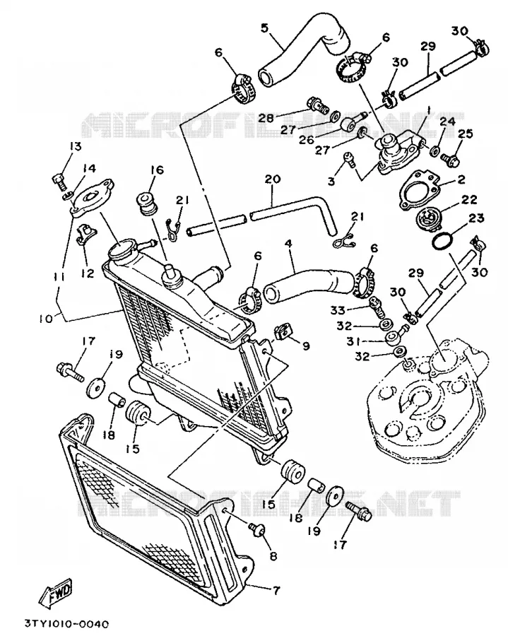 RADIATOR / HOSES Yamaha MOTO 125 1990 TZR  TZR125