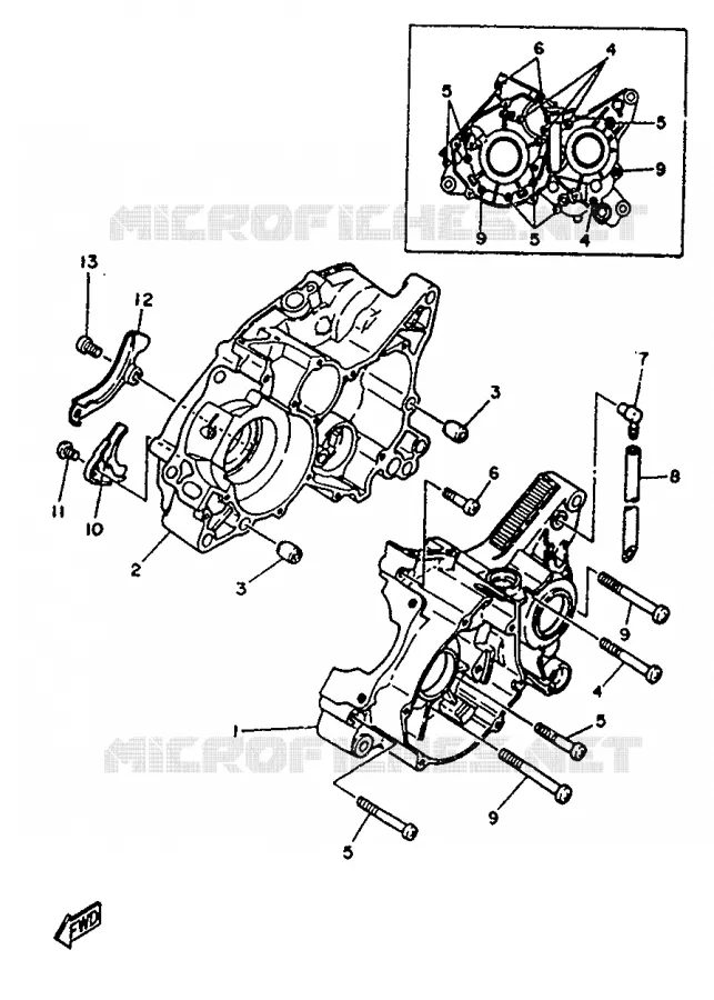 CRANKCASE Yamaha MOTO 125 1991 TZR  TZR125