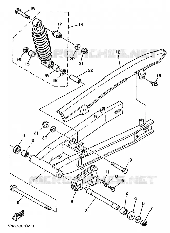 SWINGARM / SHOCK ABSORBER Yamaha MOTO 125 1992 TZR  TZR125