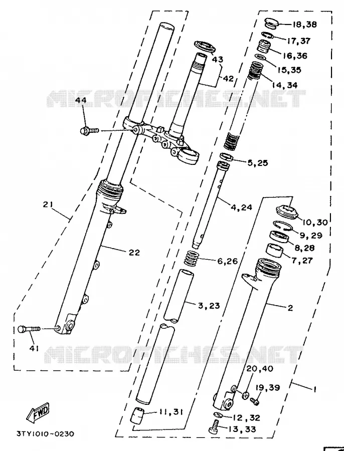 FRONT FORK Yamaha MOTO 125 1992 TZR  TZR125