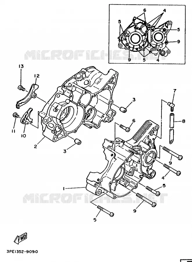CRANKCASE Yamaha MOTO 125 1992 TZR  TZR125