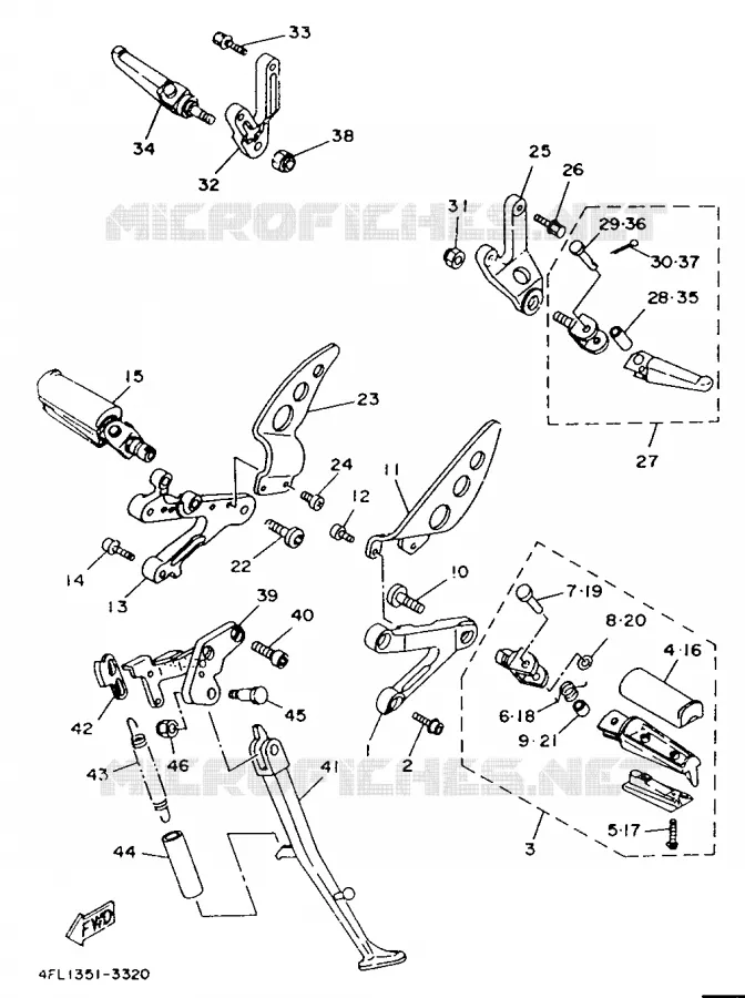 STAND / FOOTREST Yamaha MOTO 125 1993 TZR  TZR125