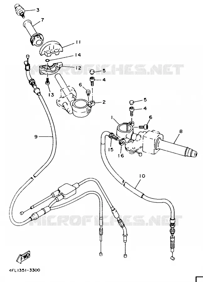 HANDLEBAR & CABLES Yamaha MOTO 125 1993 TZR  TZR125