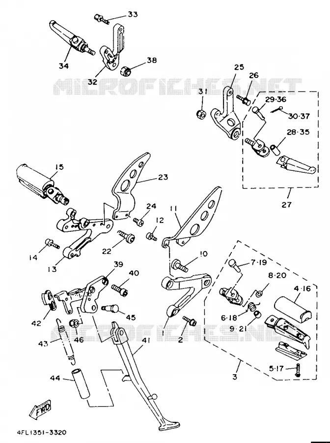 STAND / FOOTREST Yamaha MOTO 125 1993 TZR  TZR125