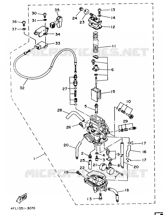 CARBURETOR Yamaha MOTO 125 1993 TZR  TZR125