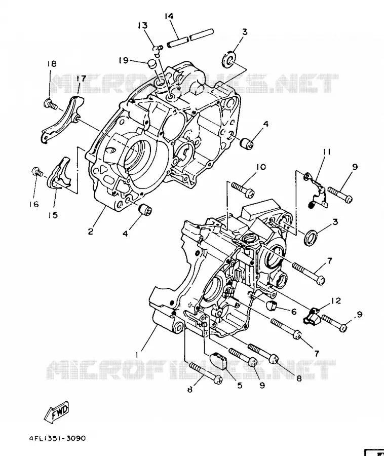 CRANKCASE Yamaha MOTO 125 1993 TZR  TZR125