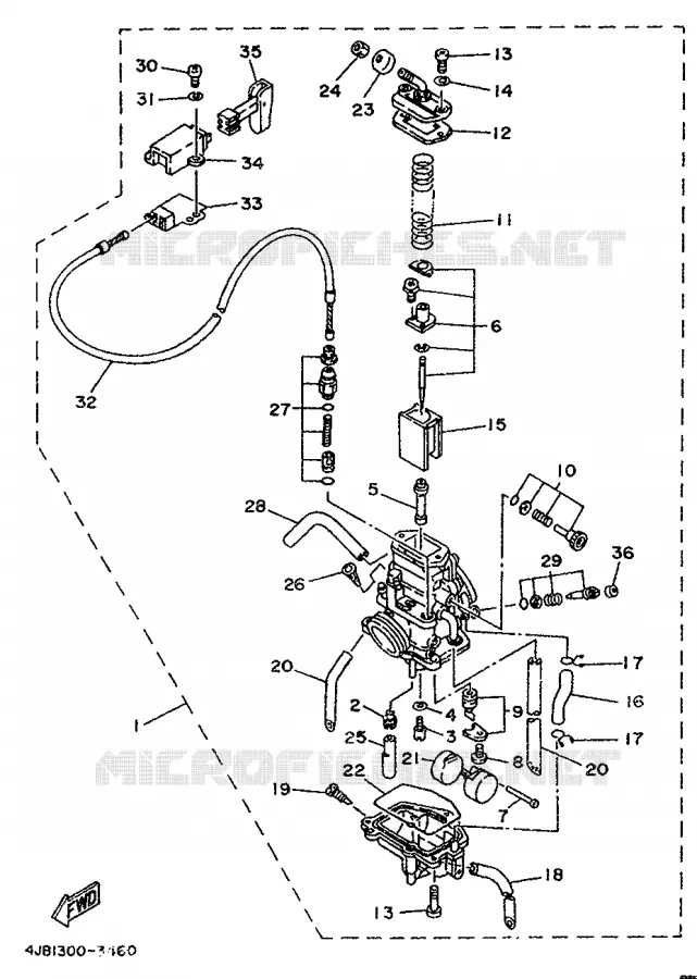 OPTIONAL PARTS - CARBURETOR Yamaha MOTO 125 1993 TZR  TZR125