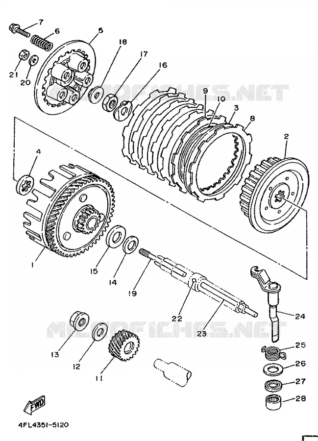 STARTER CLUTCH Yamaha MOTO 125 1995 TZR  TZR125