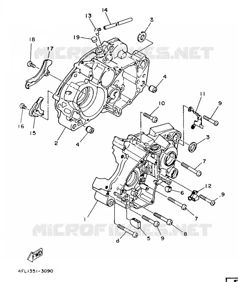 CRANKCASE Yamaha MOTO 125 1995 TZR  TZR125