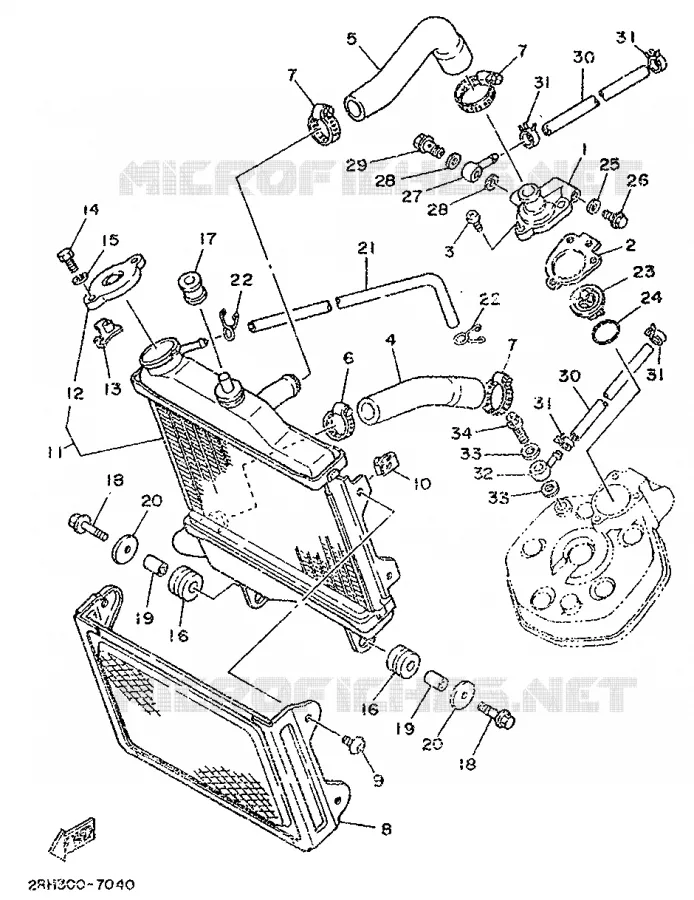 RADIATOR / HOSES Yamaha MOTO 125 1989 TZR  TZR125L