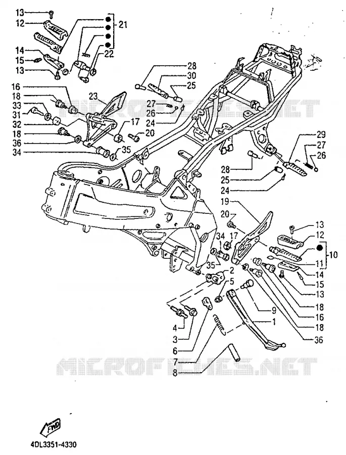 OPTIONAL PARTS 1 - CHASSIS Yamaha MOTO 125 1994 TZR  TZR125RR