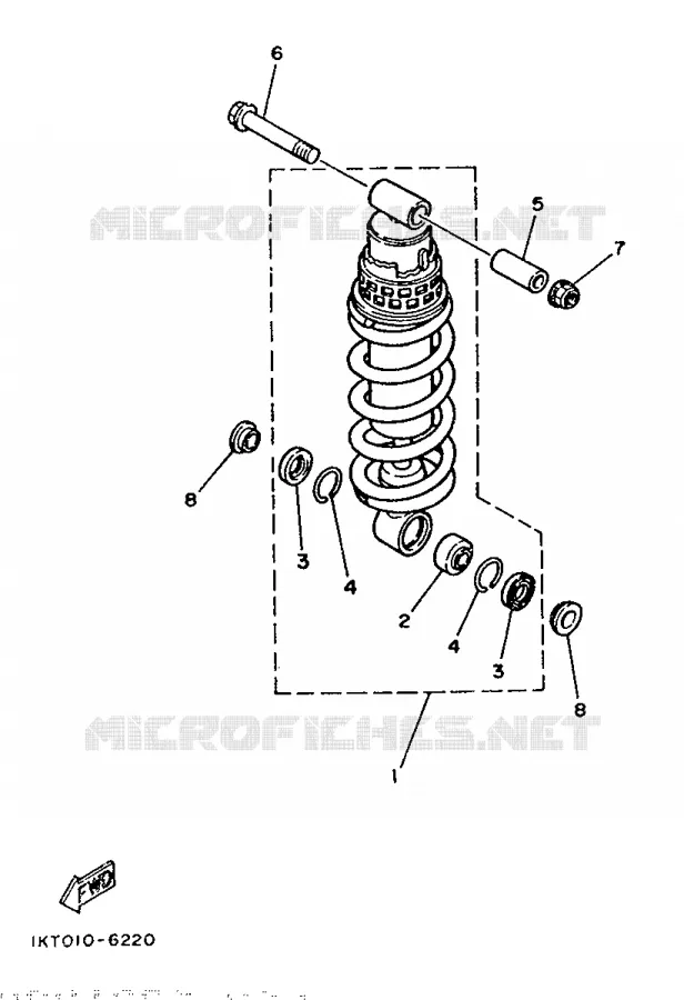 REAR SHOCK ABSORBER Yamaha MOTO 250 1987 TZR  TZR250