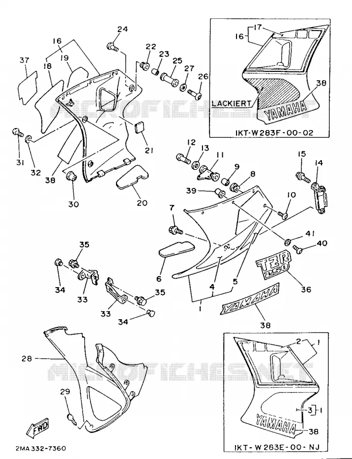 COVER 2 Yamaha MOTO 250 1987 TZR  TZR250