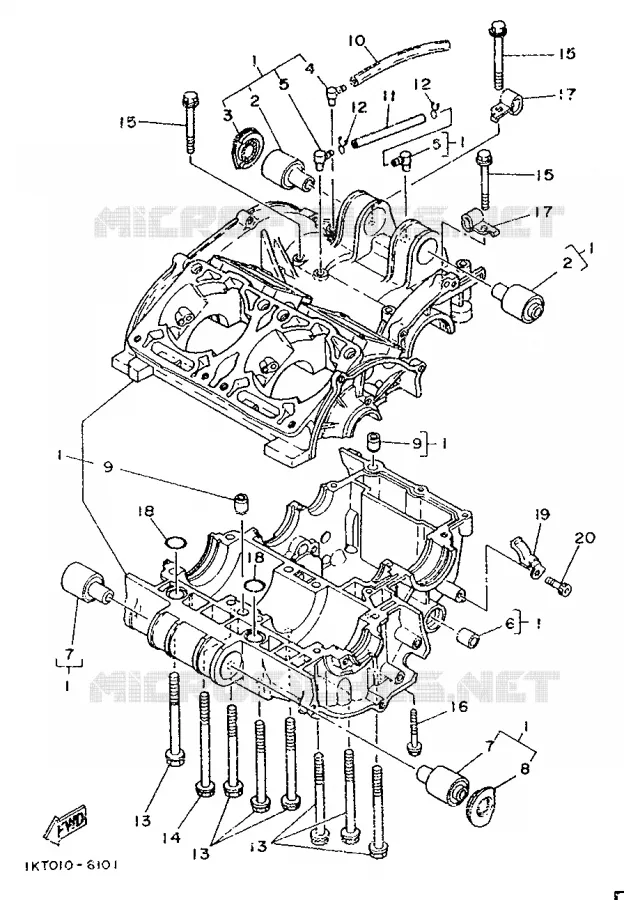 CRANKCASE Yamaha MOTO 250 1987 TZR  TZR250