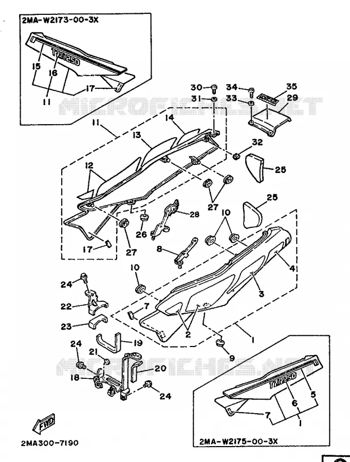 SIDE COVER Yamaha MOTO 250 1987 TZR  TZR250