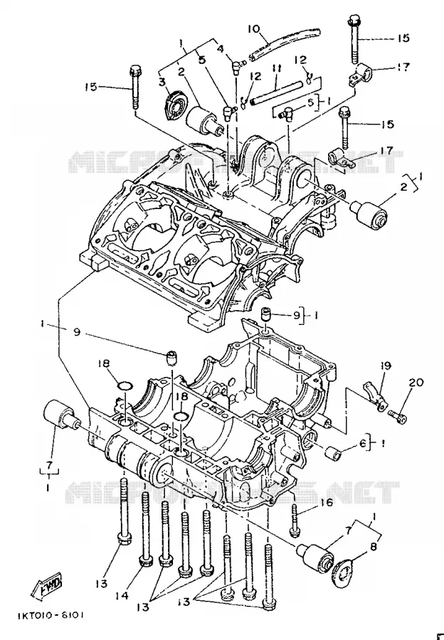CRANKCASE Yamaha MOTO 250 1989 TZR  TZR250