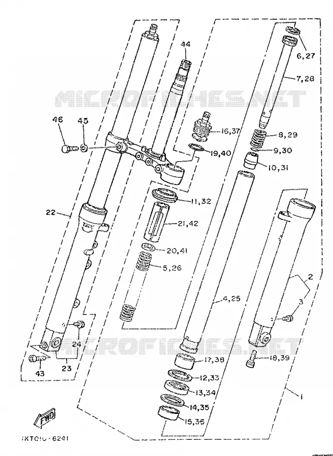 FRONT FORK Yamaha MOTO 250 1989 TZR  TZR250