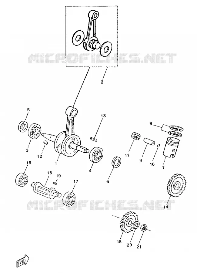 CRANKSHAFT / PISTON Yamaha MOTO 50 1996 TZR  TZR50