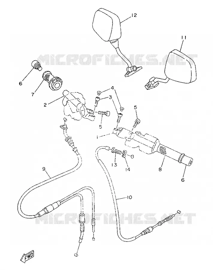 HANDLEBAR & CABLES Yamaha MOTO 50 1996 TZR  TZR50
