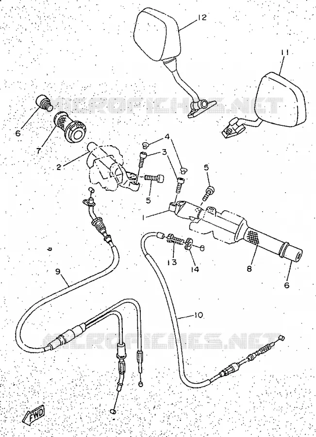 HANDLEBAR & CABLES Yamaha MOTO 50 1997 TZR  TZR50