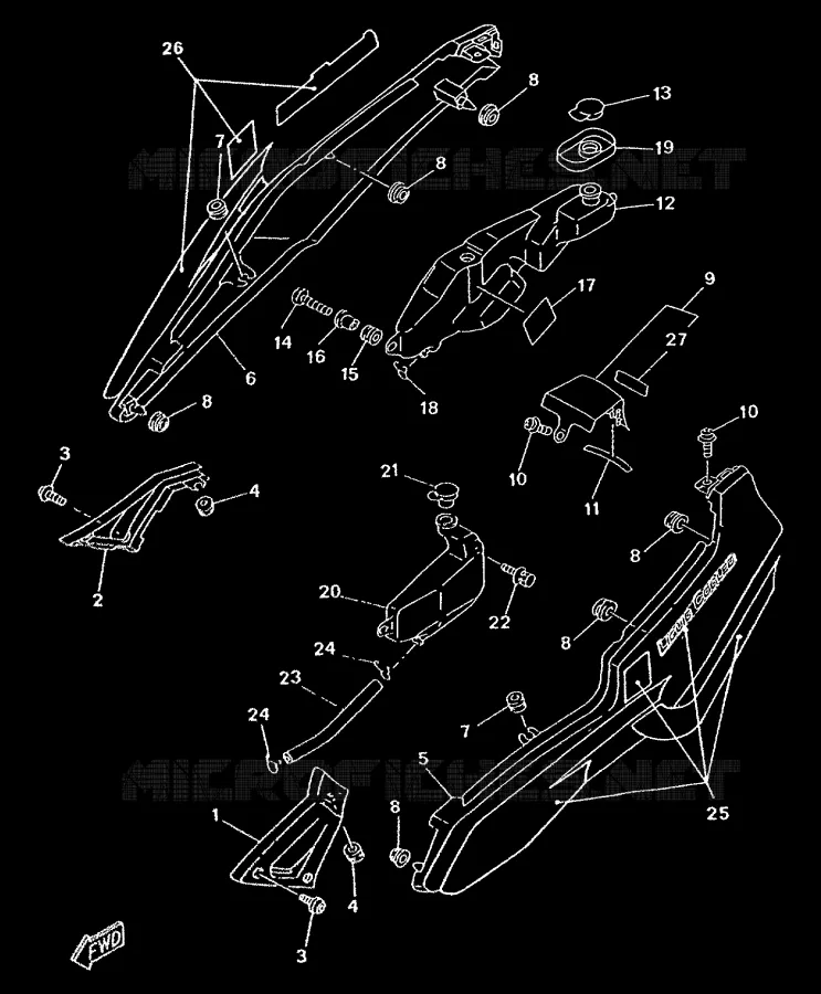 SIDE FAIRING Yamaha MOTO 50 1999 TZR  TZR50