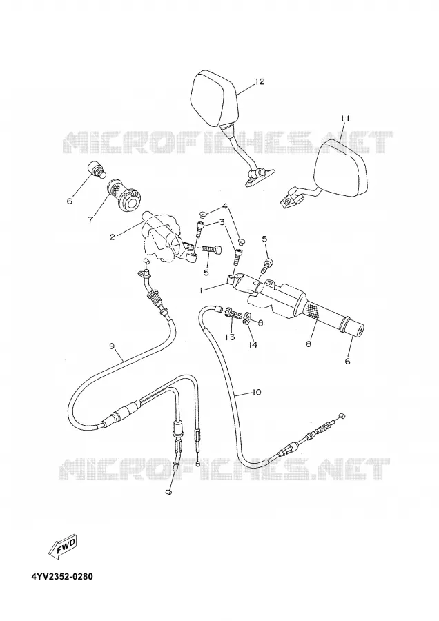 HANDLEBAR & CABLES Yamaha MOTO 50 2002 TZR  TZR50