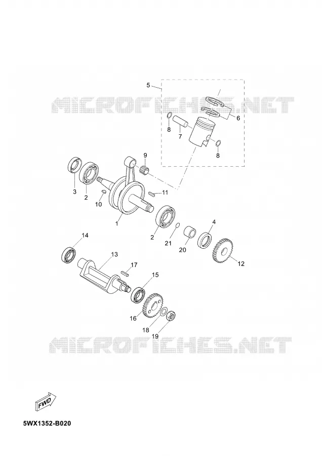 CRANKSHAFT / PISTON Yamaha MOTO 50 2003 TZR  TZR50