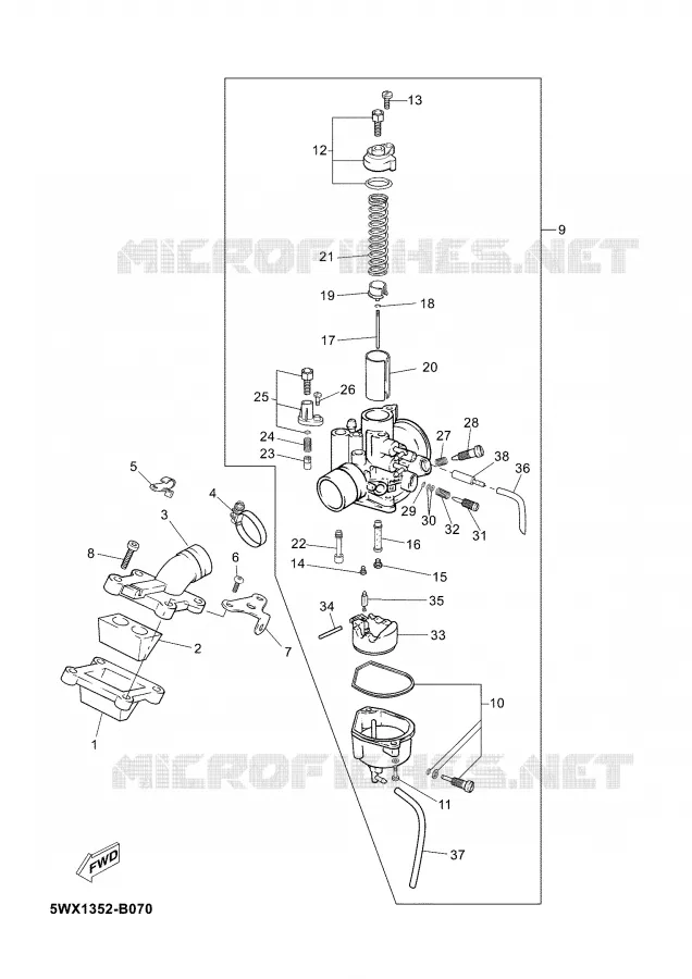 CARBURETOR Yamaha MOTO 50 2003 TZR  TZR50