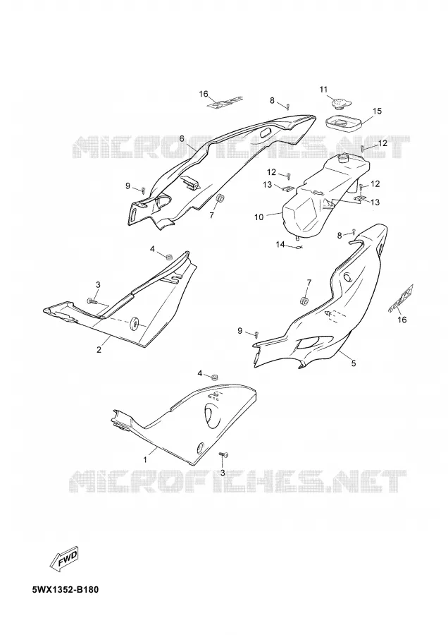 SIDE COVER Yamaha MOTO 50 2003 TZR  TZR50