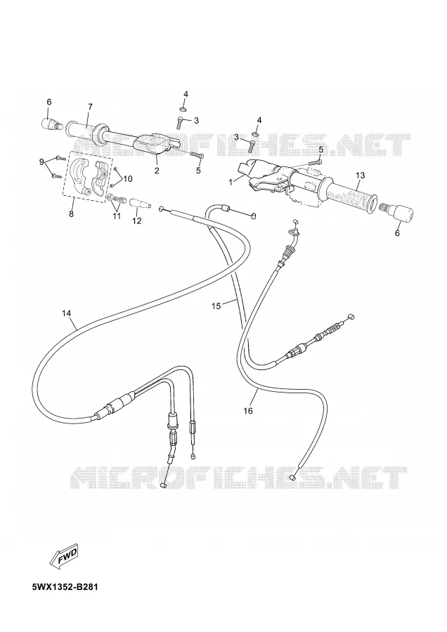 HANDLEBAR & CABLES Yamaha MOTO 50 2003 TZR  TZR50