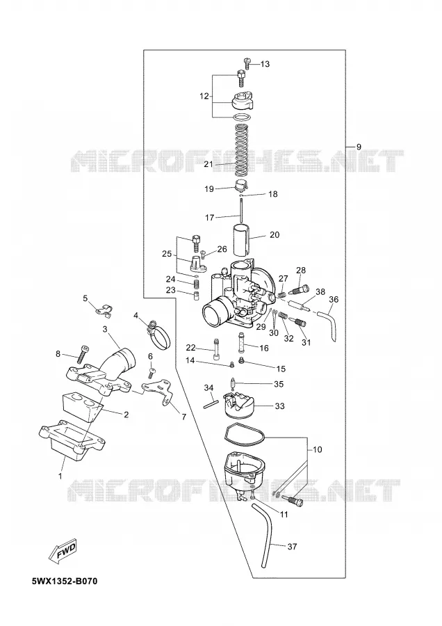 CARBURETOR Yamaha MOTO 50 2005 TZR  TZR50