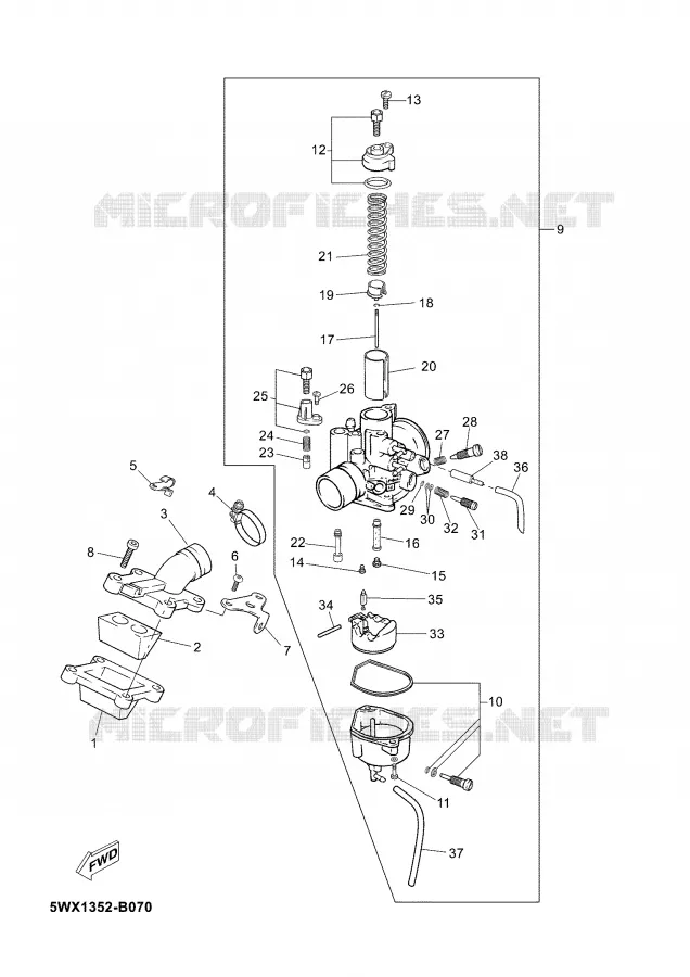 CARBURETOR Yamaha MOTO 50 2006 TZR  TZR50