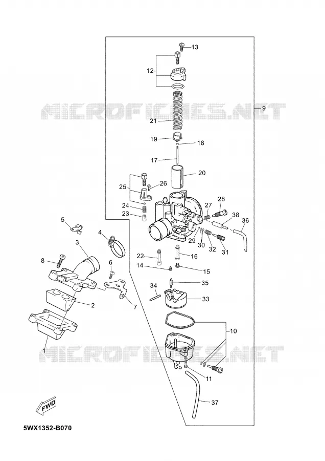 CARBURETOR Yamaha MOTO 50 2006 TZR  TZR50