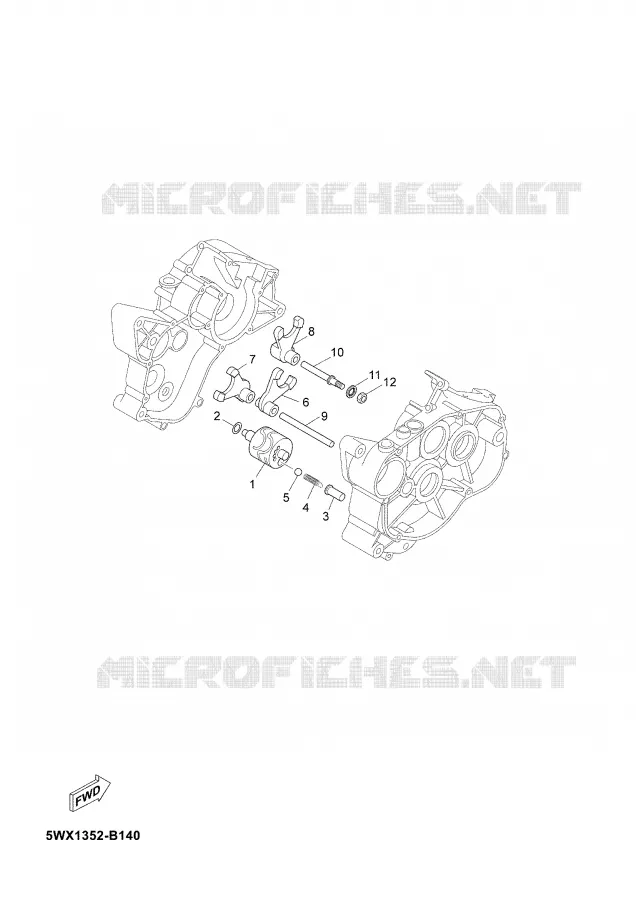GEAR SHIFT SELECTOR DRUM / FORK Yamaha MOTO 50 2006 TZR  TZR50