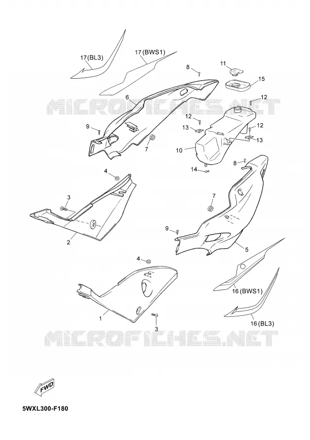 SIDE COVER Yamaha MOTO 50 2007 TZR  TZR50